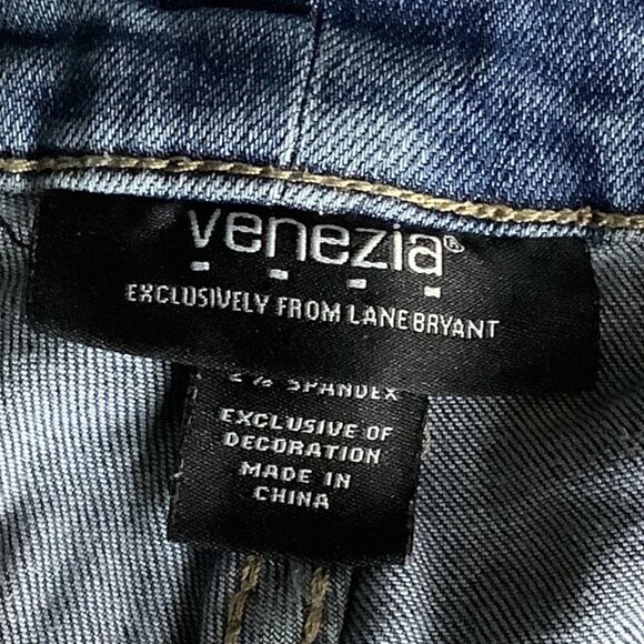 Venezia Womens Distressed Denim Jeans Sz 24 Blue 5 Pocket Design Button Closure - Picture 4 of 16